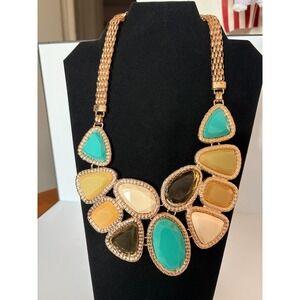 Bansri Turquoise Statement Necklace 17" - New